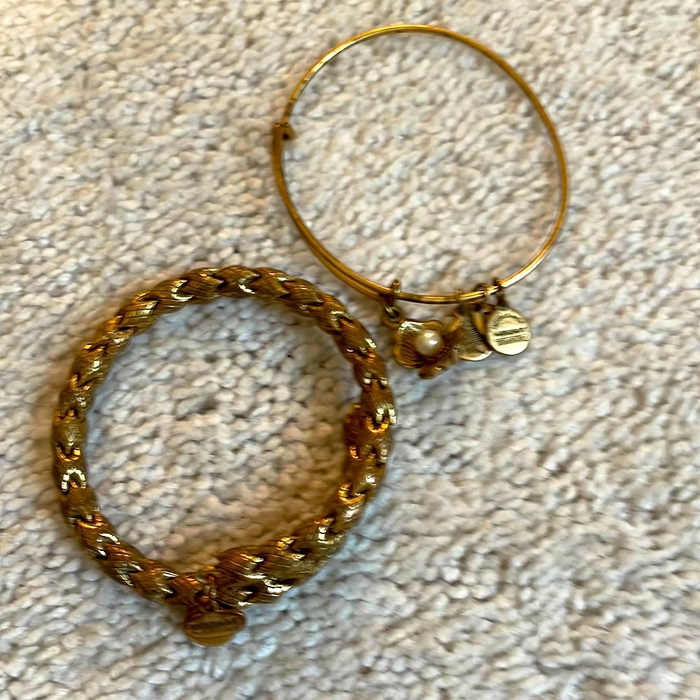 Alex and Ani bundle of 2 bronzy- gold bracelets